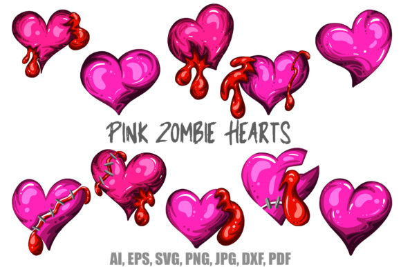 10 Zombie Love Hearts Green Halloween: A Versatile Graphic Design Asset for Crafters