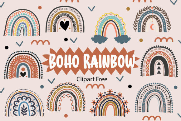 Boho Rainbow Clipart Free: A Versatile Graphic Design Asset for Creative Projects