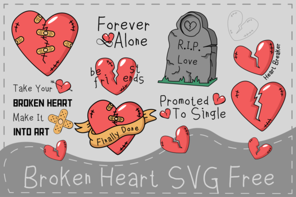 Broken Heart SVG Free: A Graphics Freebie for Emotional Merch