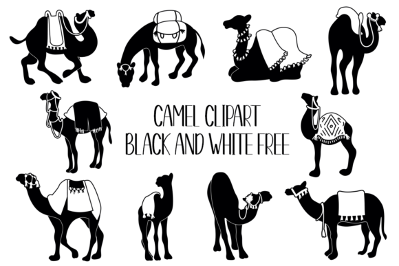 Camel Clipart Black and White Free: A Graphic Asset for Local Branding