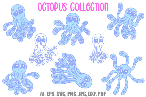Cartoon Octopus Character Logo Mascot: A Playful Graphic Asset for Local Branding