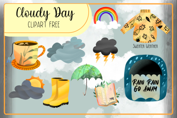 Cloudy Day Clipart Free: A Mood for Embroidery Projects