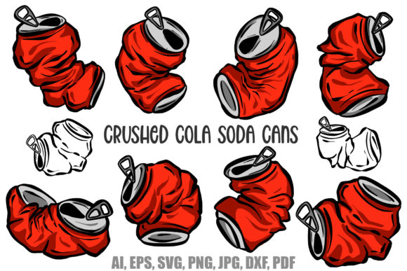 Cola Coke Soda Crushed Can Cartoon Logo: A Versatile Illustration for Creative Projects