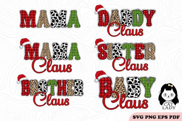 Family Claus Christmas SVG PNG for Crafts and Graphics