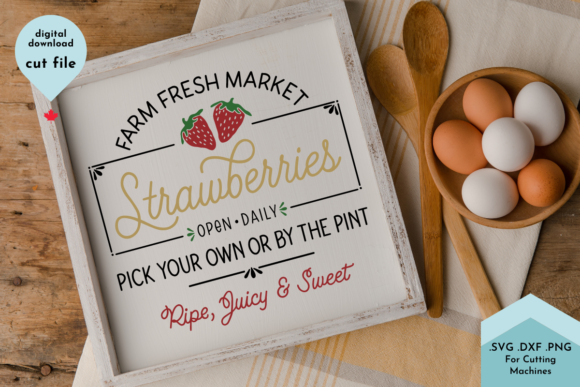 Farm Fresh Strawberries - Summer SVG for Crafts and Graphics