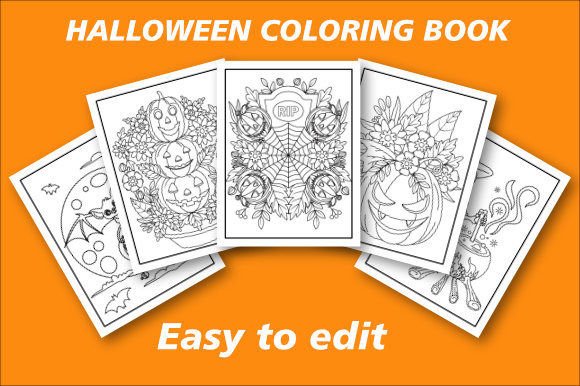 Halloween Coloring Book: A Festive Graphic Design Asset for Crafters and Handmade Businesses