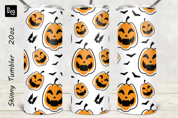 Halloween Pumpkin Tumbler Wrap Design – A Festive Graphic for Crafts & Graphics