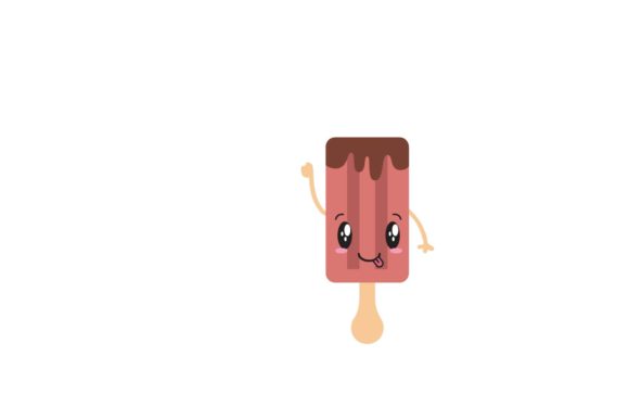 Kawaii Choco Lava Ice Stick Icon: A Versatile Graphic for Creative Projects