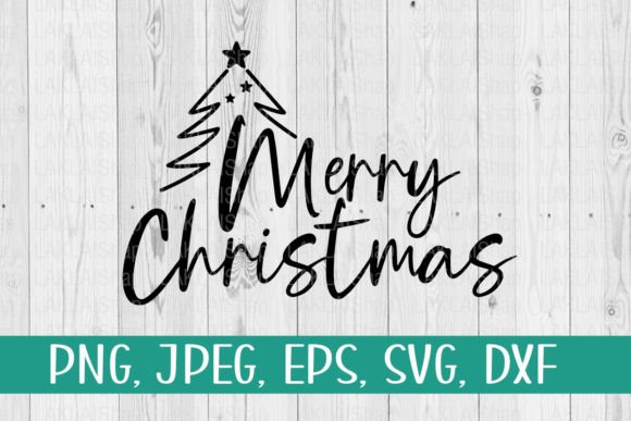 Merry Christmas Tree SVG for Crafts and Graphics