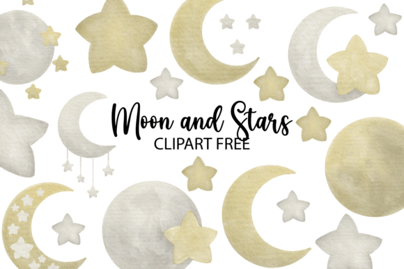 Moon and Stars Clipart Free: A Graphics Bundle for Every Handmade Business