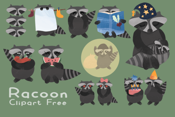 Racoon Clipart Free: A Playful Addition to Embroidery Projects