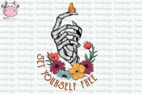 Set Your Self Free Skeleton PNG: A Versatile Graphic Design Asset for Crafts and Local Businesses