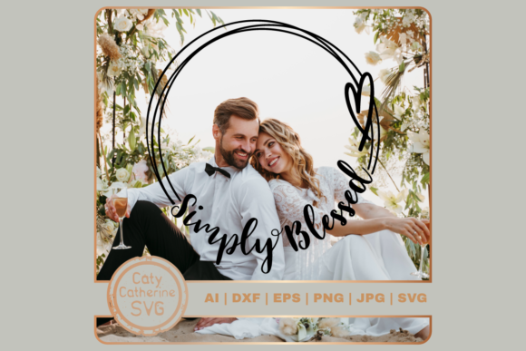 Simply Blessed Doodle Circle Frame for Crafts & Graphics