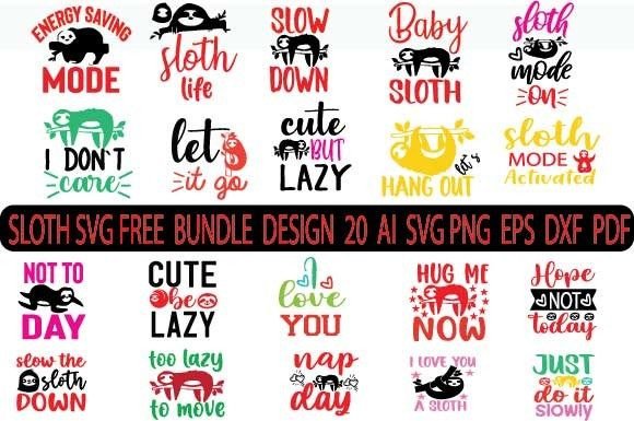 SLOTH SVG Design Free Bundle: A Powerful Craft and Graphics Asset for Branding