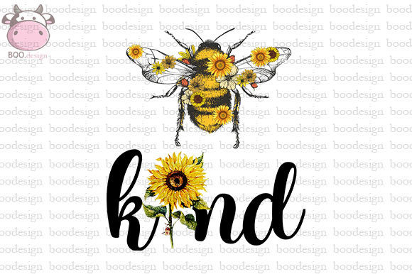 Sunflower Bee Kind Sublimation: A Vibrant Graphic Design Asset for Crafts and Content Creators