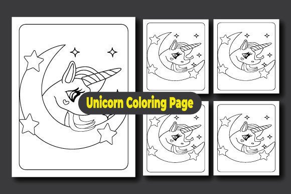 Unicorn Coloring Page for KDP and Graphics Creators