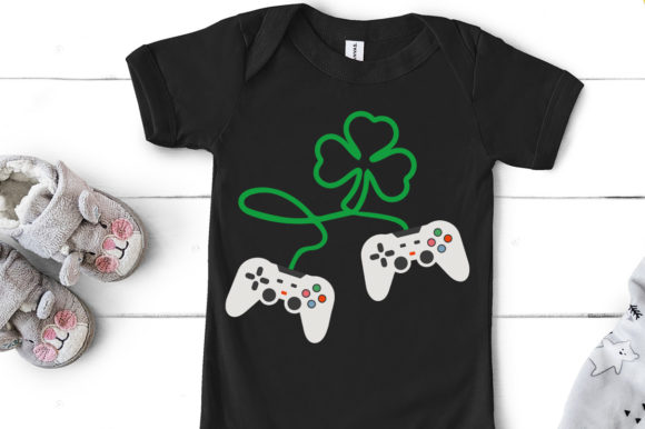 Video Gamer Shamrock Graphic for Crafts and St. Patrick’s Day Projects